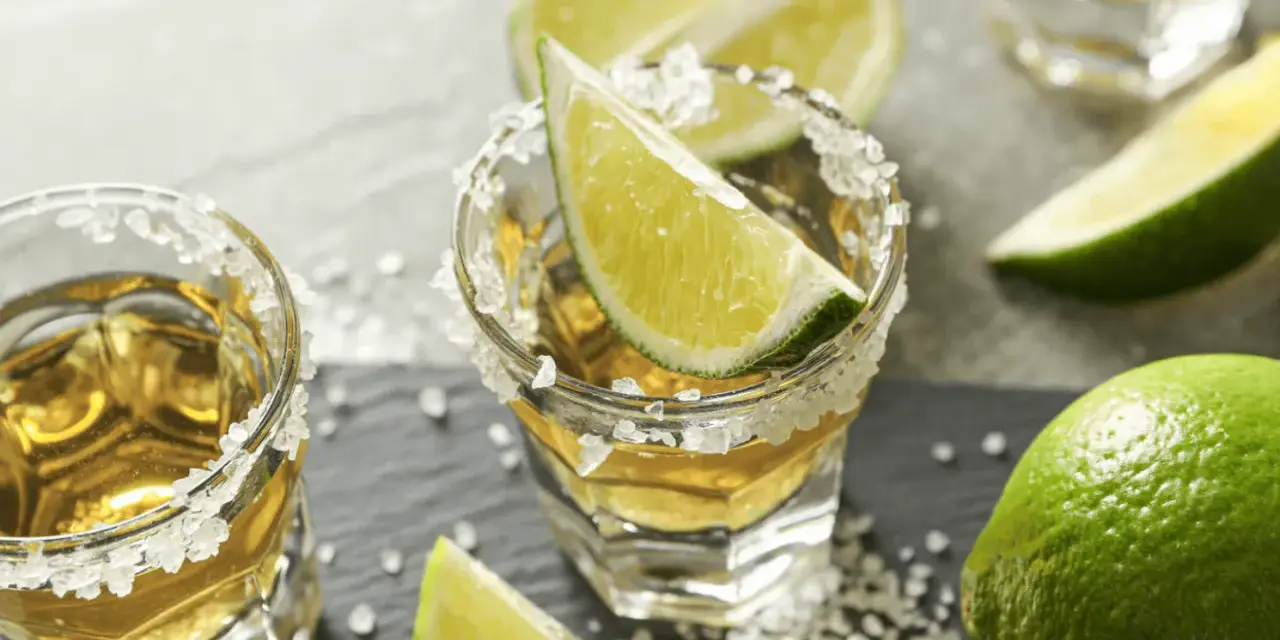 Jak pić tequilę gold? Kieliszki z solą i limonką, gotowe do degustacji.