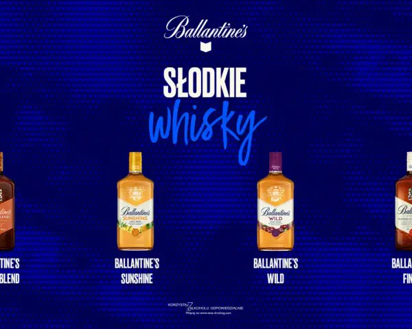 Ballantine's oferuje słodkie whisky: Sweet Blend, Sunshine, Wild i Finest. Odkryj różnorodność smaków!