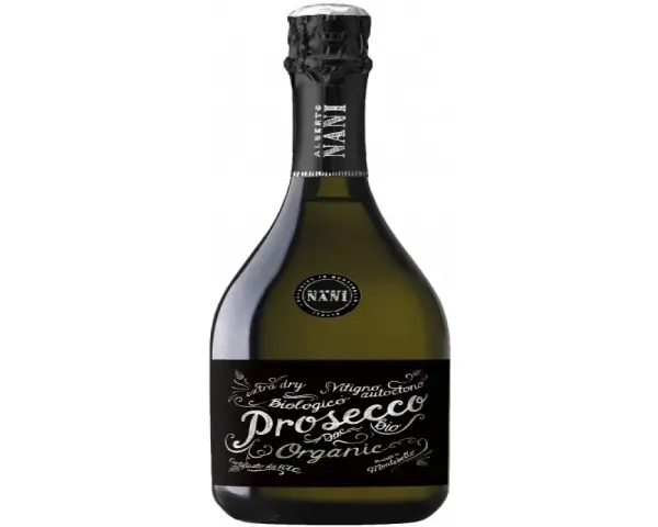Butelka Prosecco Organic Alberto Nani. Czy wiesz, ile procent ma prosecco? To wino ma 11% alkoholu.