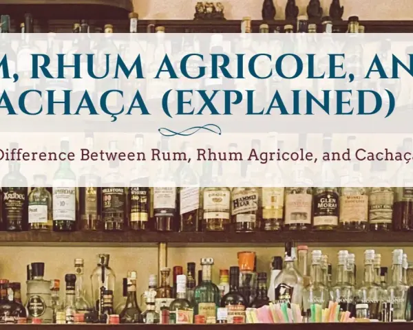 Różne rodzaje alkoholu z trzciny cukrowej: rum, rhum agricole i cachaça. Półki pełne butelek.